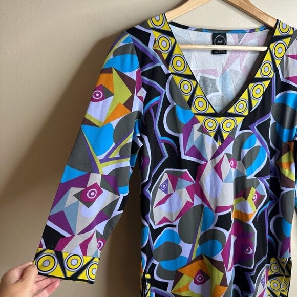 The Metropolitan Museum of Art Blouse Top Womens Sz S Multicolor Abstract Tunic - Picture 3 of 8